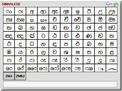 Google Sinhala Typing In English